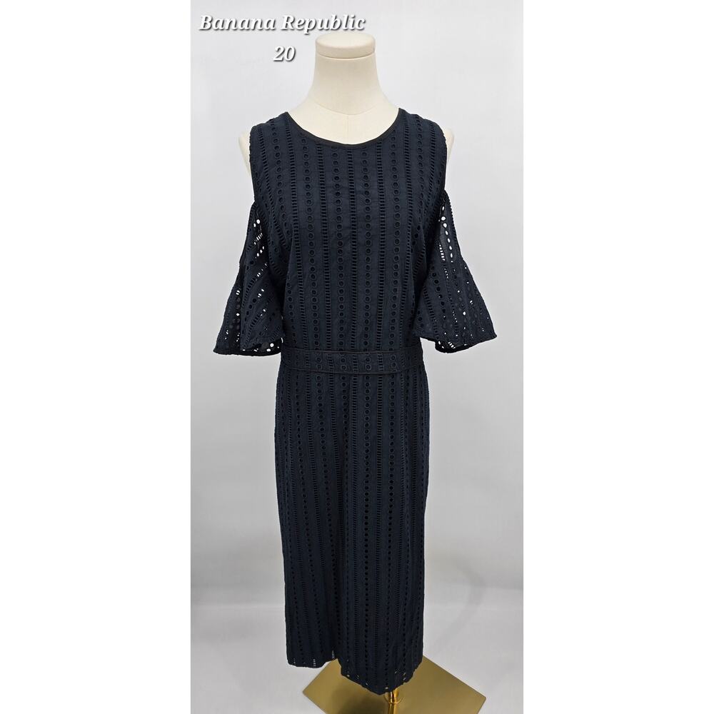 Banana Republic Eyelet Cold-Shoulder Midi Dress – Size 20